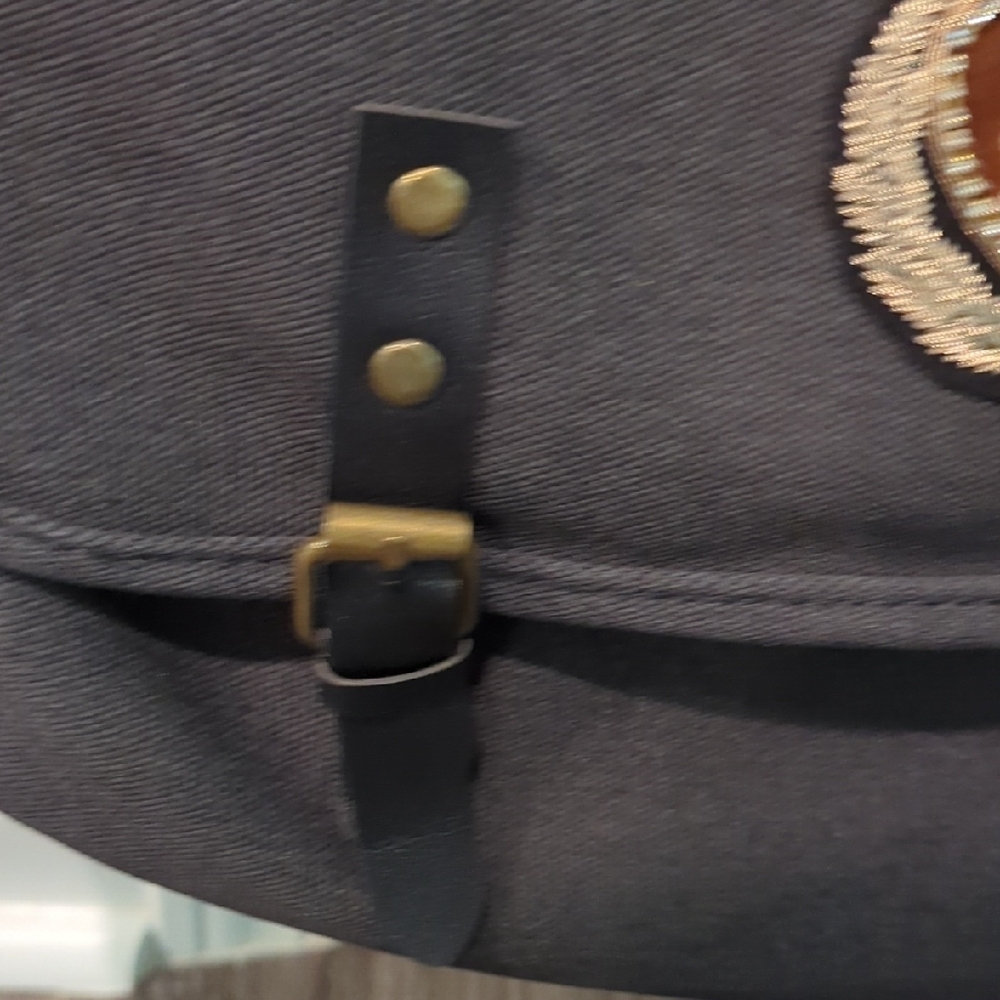Boutique Black Messenger Bag w/Jewel Accents In Crown & Heart - Picture 5 of 17